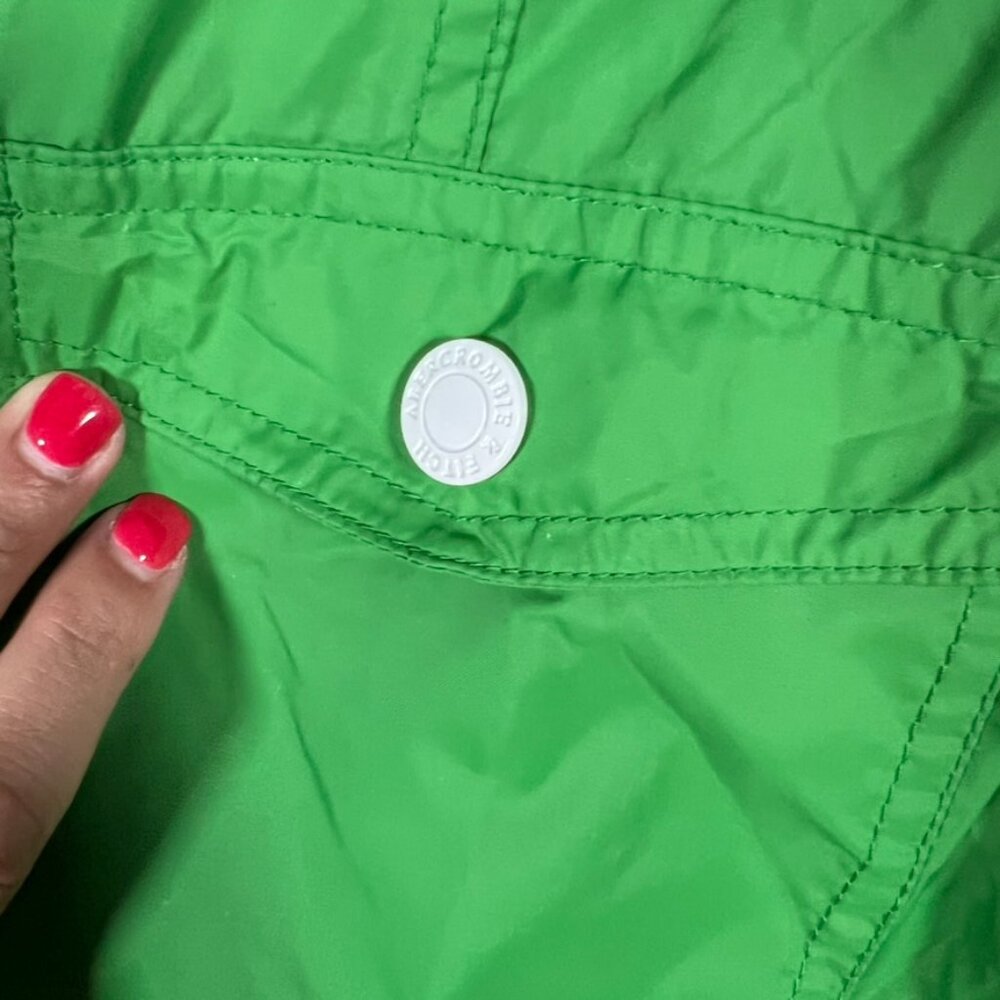 Abercrombie & Fitch Y2K Green Windbreaker sailor stripe preppy nautical - Picture 6 of 12